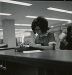 Woman Searching The Forsyth Library Card Catalog
