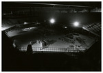 Round Photograph of Fieldhouse Construction