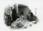 Students Sitting on Steps of Custer Hall