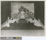 Young Women Dancers Posed In Front of a Backdrop After a Stage Performance for Forts Hays Kansas State College’s 50th Anniversary