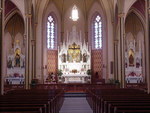 Nave and sanctuary of the Holy Cross Catholic Church by Patty Nicholas